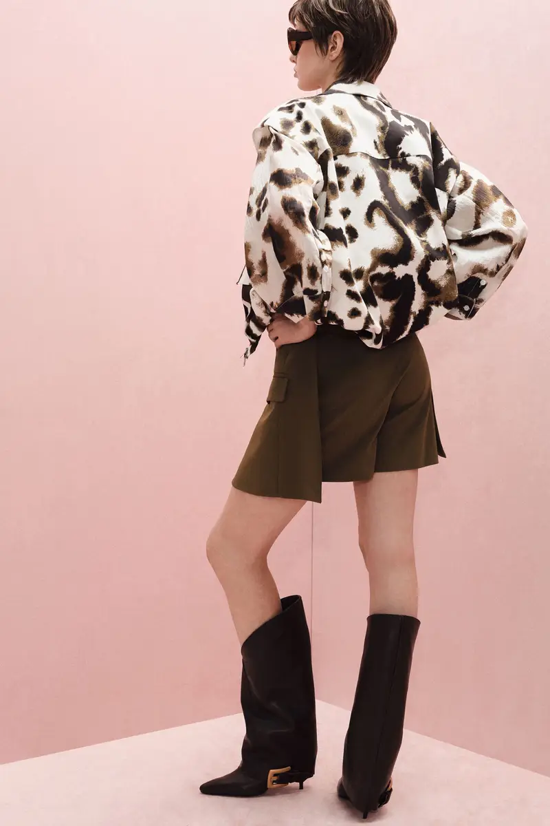 Skorts con tasche frontali e chiusura multipla Pistacchio miniatura 3