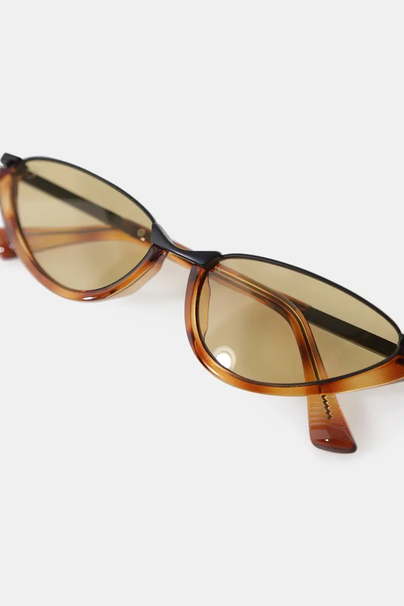 Sunglasses con lenti angolari sottili Avana miniatura 2