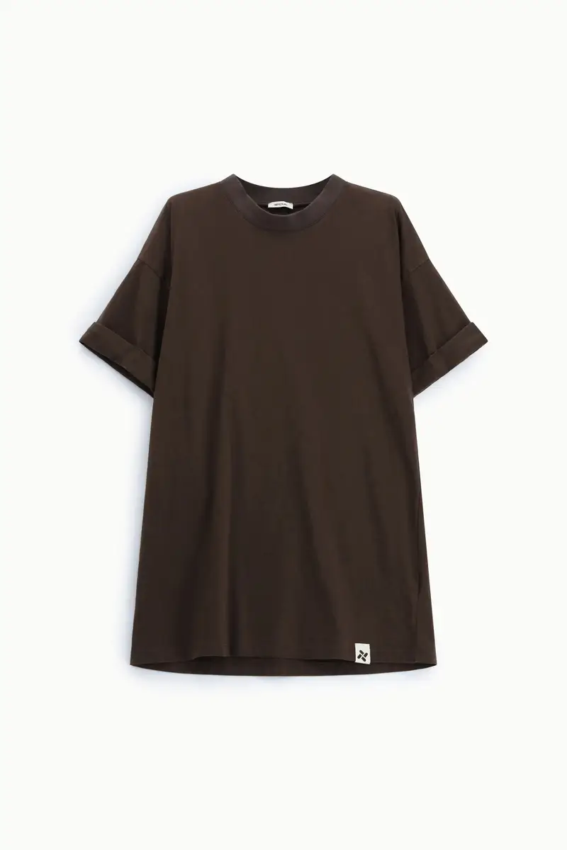 T-shirt regular fit con maniche corte risvoltate Moro