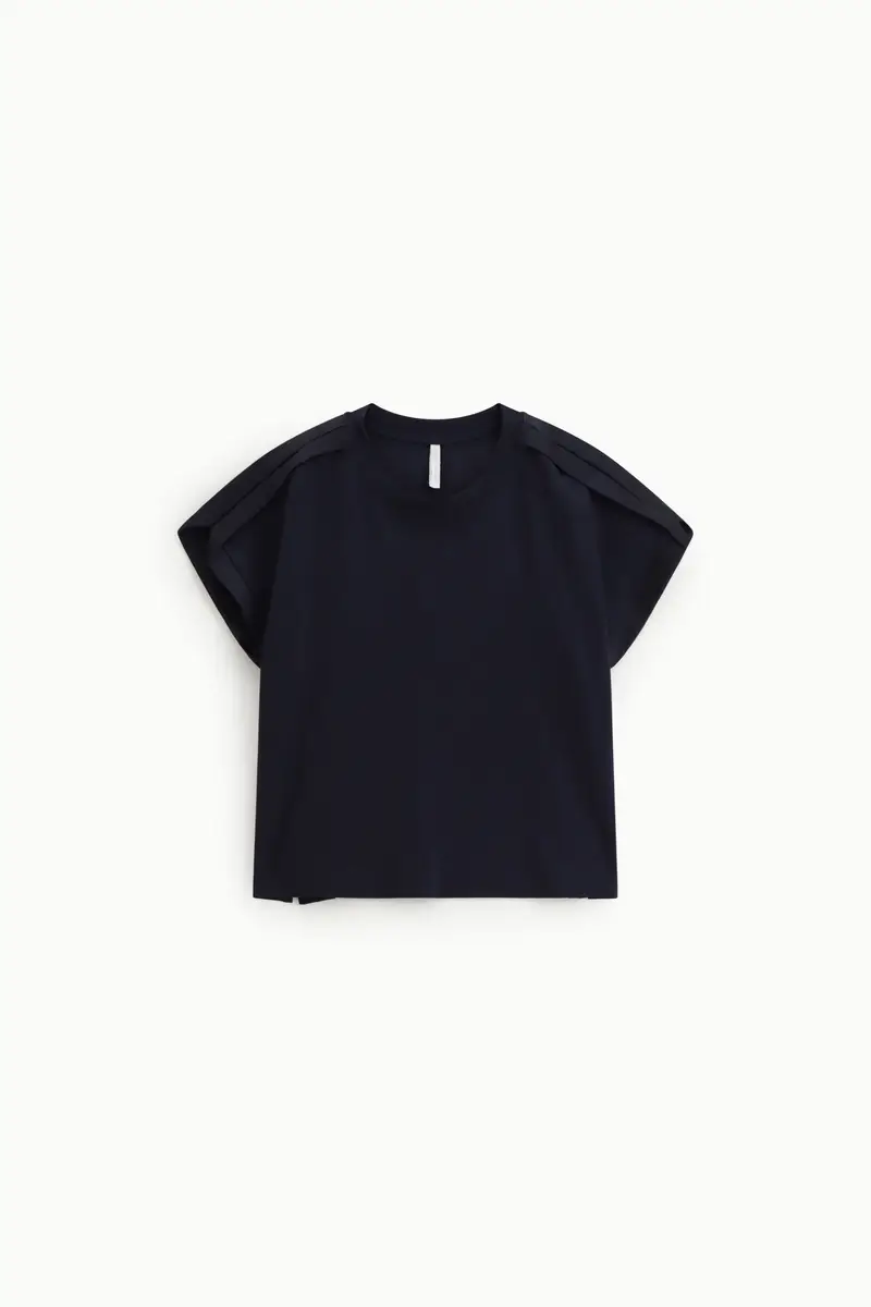 Top boxy con spalle strutturate e dettaglio profilo Blu