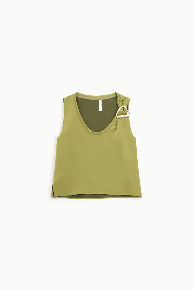 Top senza maniche dettaglio anello laterale Olio