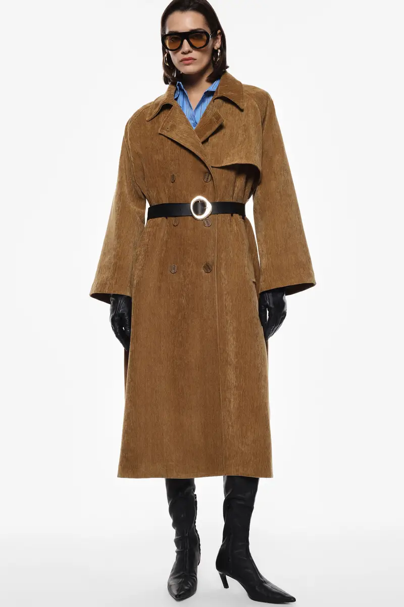 Trench-coat con chiusura doppiopetto Olio miniatura 2
