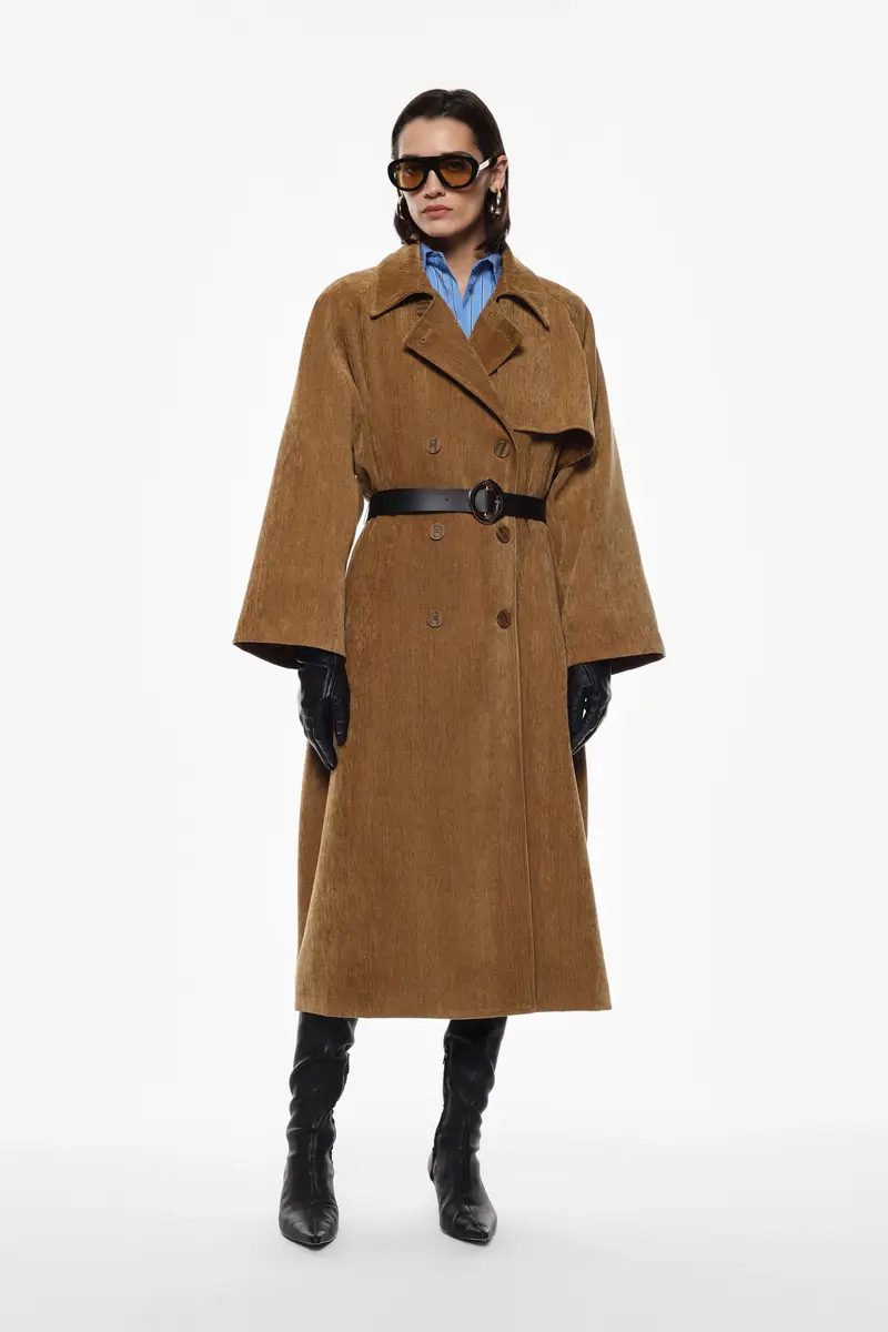 Trench-coat con chiusura doppiopetto Olio miniatura 3