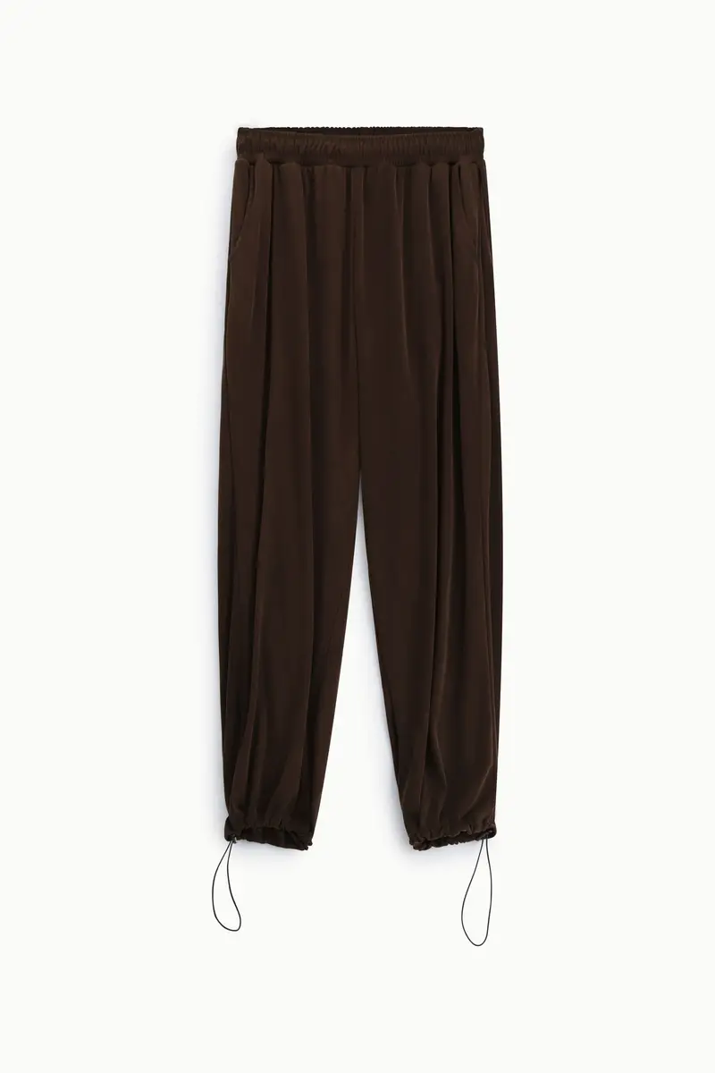 Trousers baggy-fit con fondo regolabile Fondente