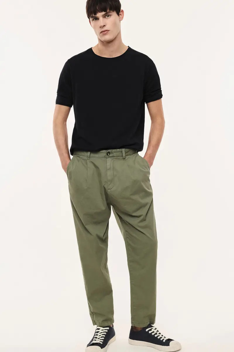 Trousers baggy-fit pince vita media Army miniatura 2