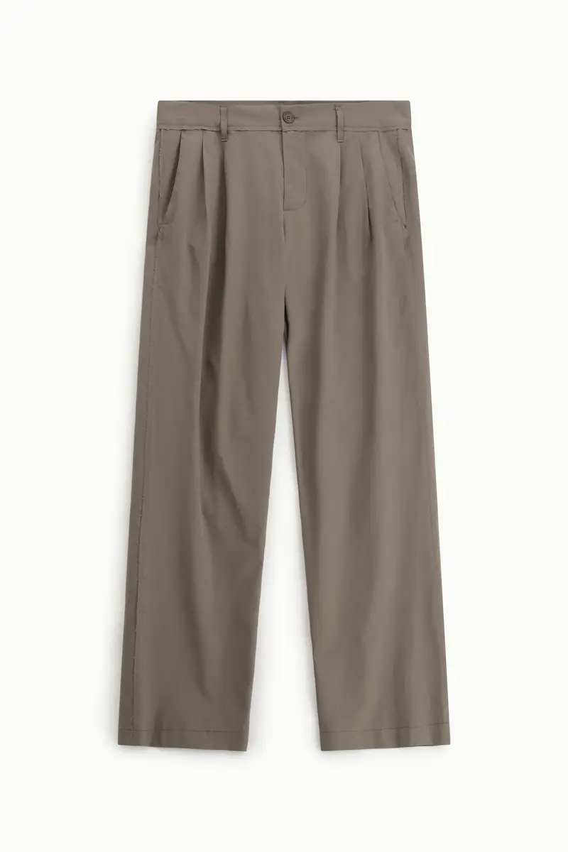 Trousers baggy-fit pince vita media Fango