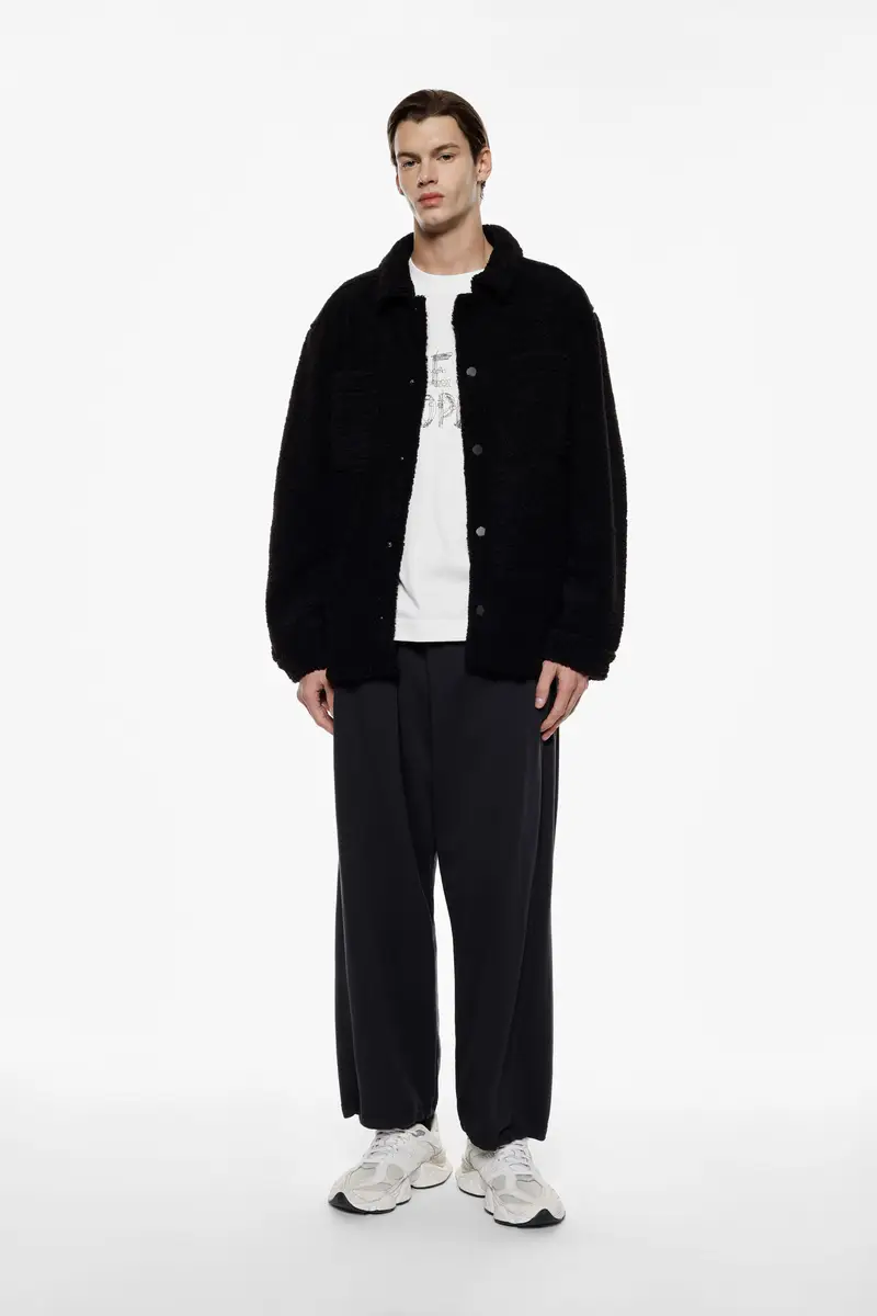 Trousers baggy-fit vita media con fondo regolabile Antracite miniatura 2