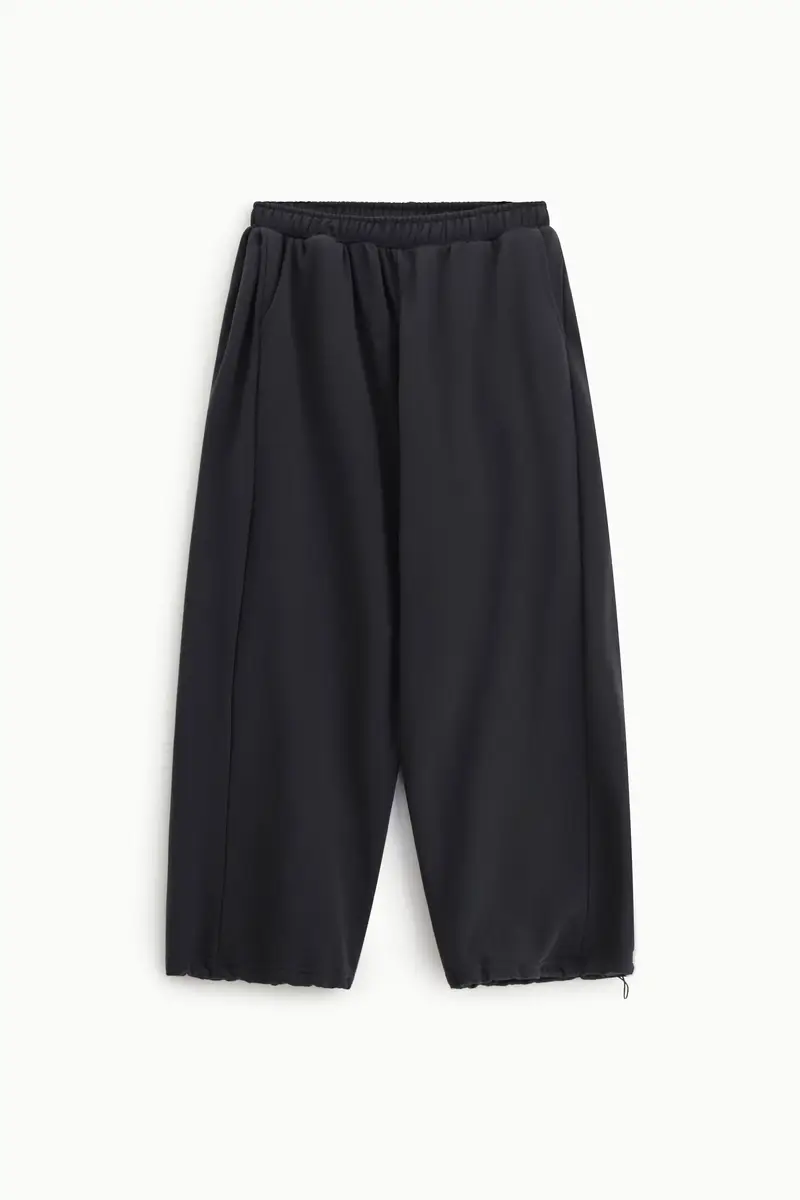 Trousers baggy-fit vita media con fondo regolabile Antracite