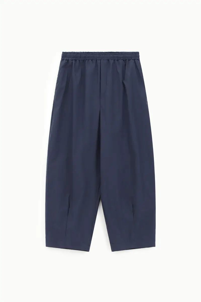 Trousers baggy-fit vita media elastico Blu