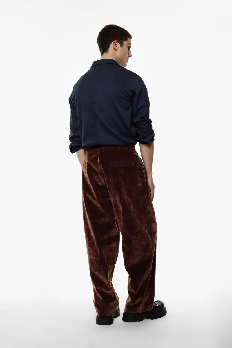 Trousers baggy-fit vita media tasche laterali Moro miniatura 3