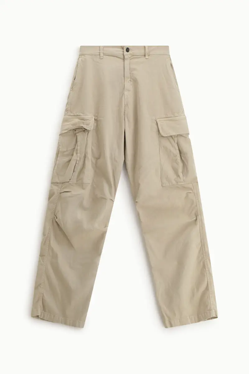 Trousers cargo baggy-fit con tasche applicate Beige