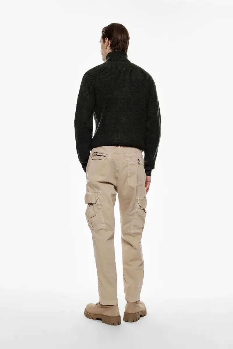 Trousers cargo baggy-fit con tasche applicate Beige miniatura 2