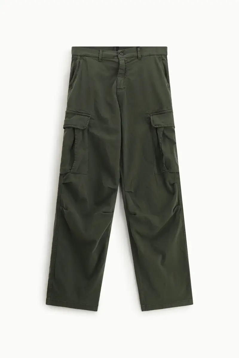 Trousers cargo baggy-fit con tasche applicate Militare