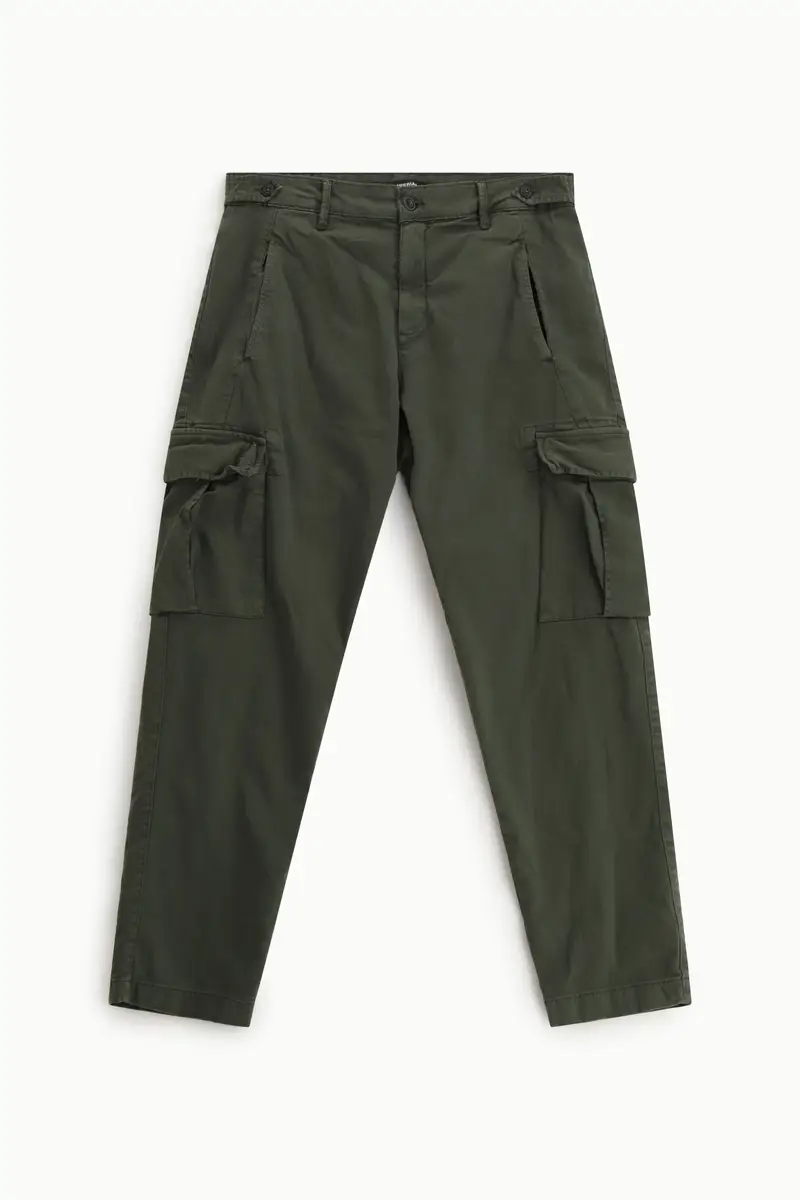 Trousers cargo baggy-fit con tasche applicate Militare