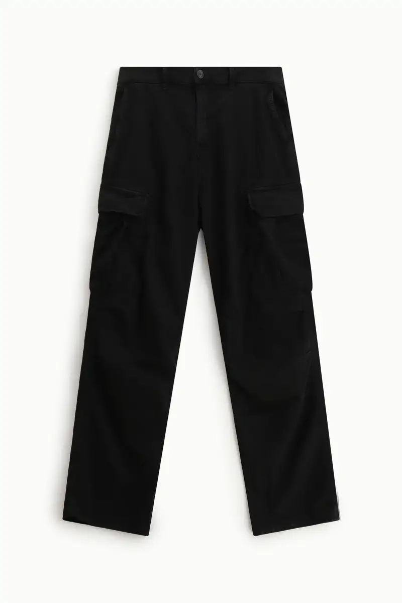 Trousers cargo baggy-fit con tasche applicate Nero