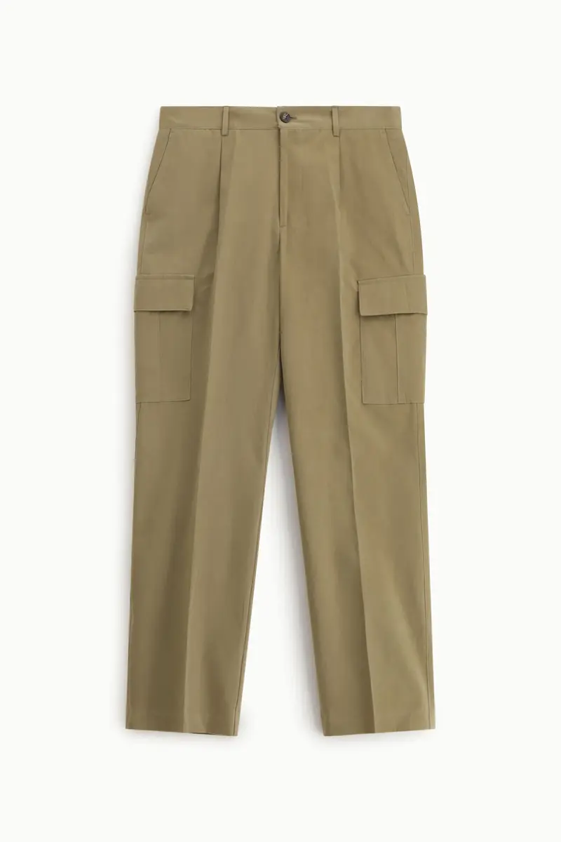 Trousers cargo fit ampio con tasche laterali Tabacco