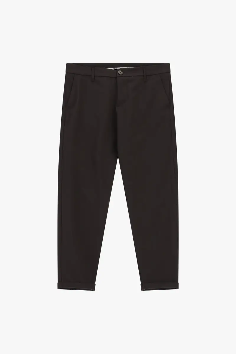 Trousers chino-fit con risvolto e tasche laterali Caffe