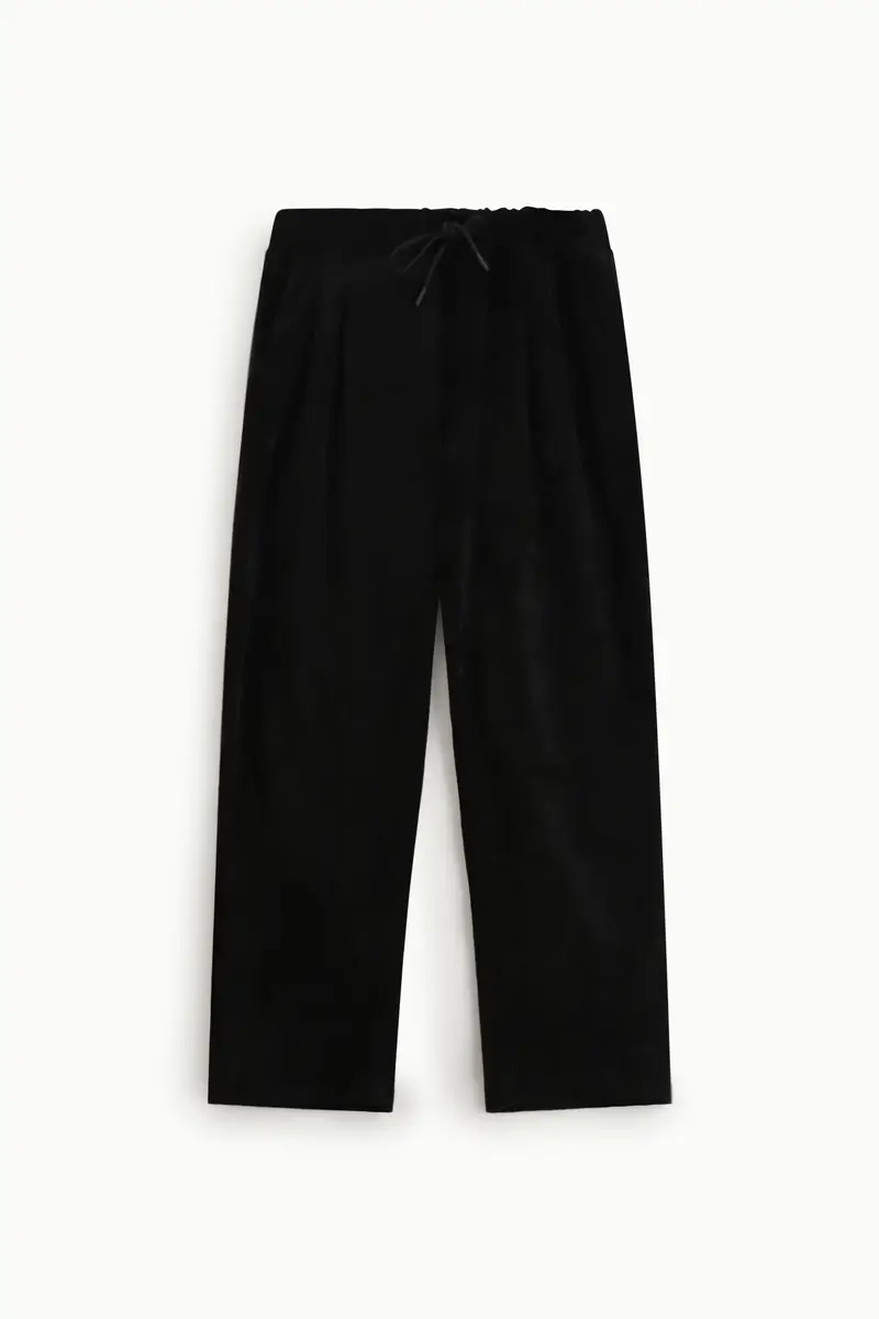 Trousers jogging fit con coulisse regolabile Nero