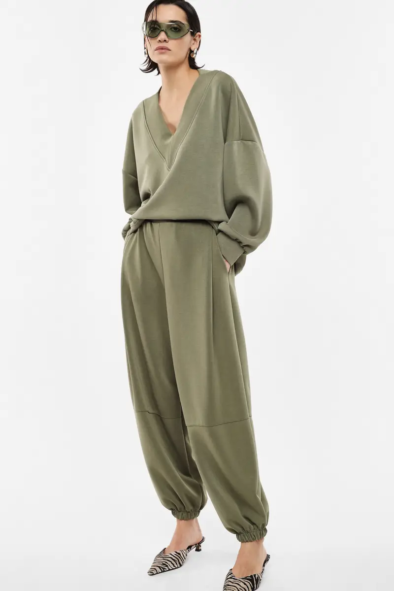 Trousers jogging fit con fondo elasticizzato Army miniatura 2