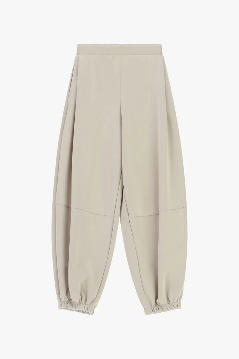 Trousers jogging fit con fondo elasticizzato Beige