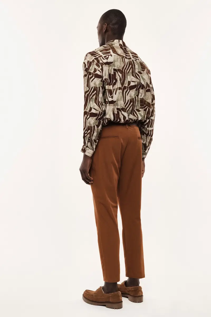 Trousers regular-fit con catena decorativa Tabacco miniatura 3