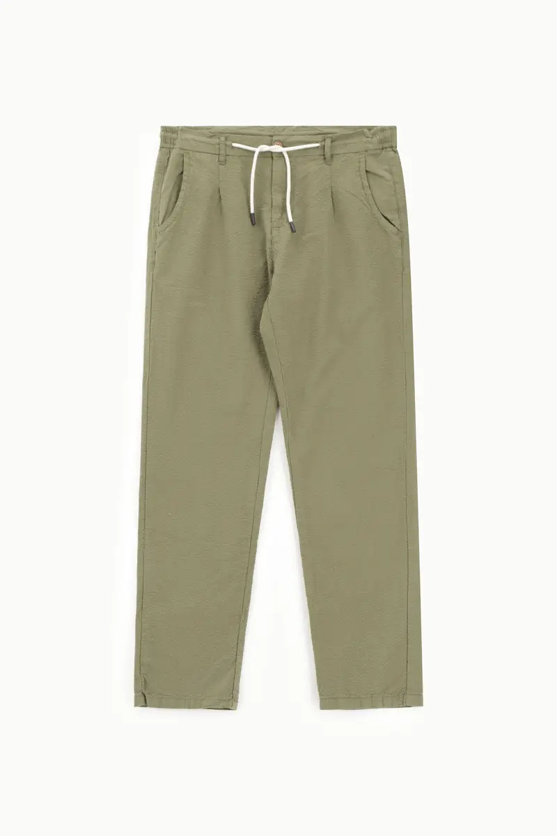 Trousers regular-fit con coulisse e tasche laterali Army