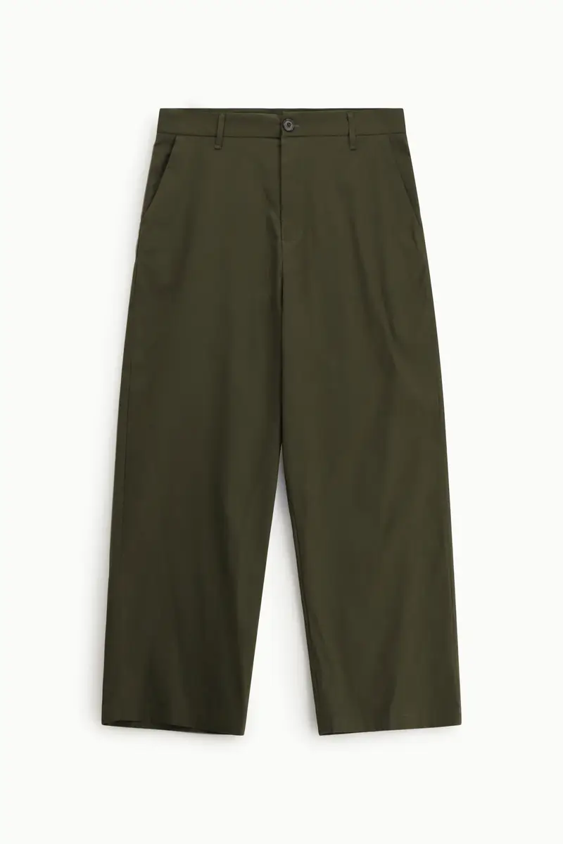 Trousers regular-fit con gamba dritta e tasche laterali Militare