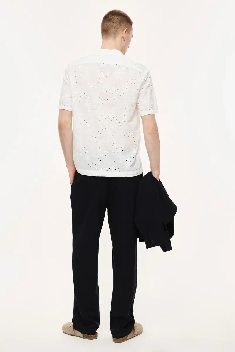 Trousers regular-fit con pince e tasche laterali Blu miniatura 3