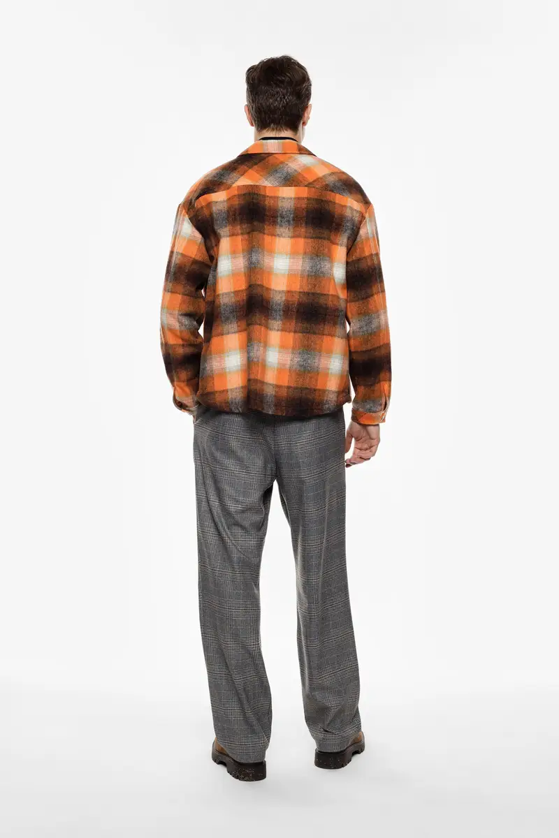 Trousers regular-fit con stampa check e vita elasticizzata Grigio miniatura 3