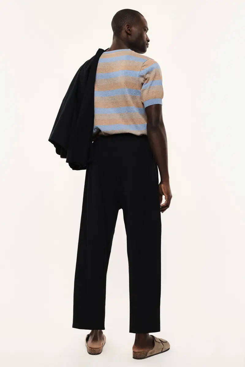 Trousers regular-fit con vita elasticizzata e gamba dritta Blu miniatura 3