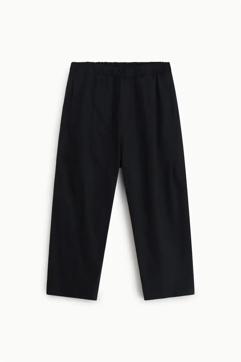 Trousers regular-fit con vita elasticizzata e gamba dritta Blu