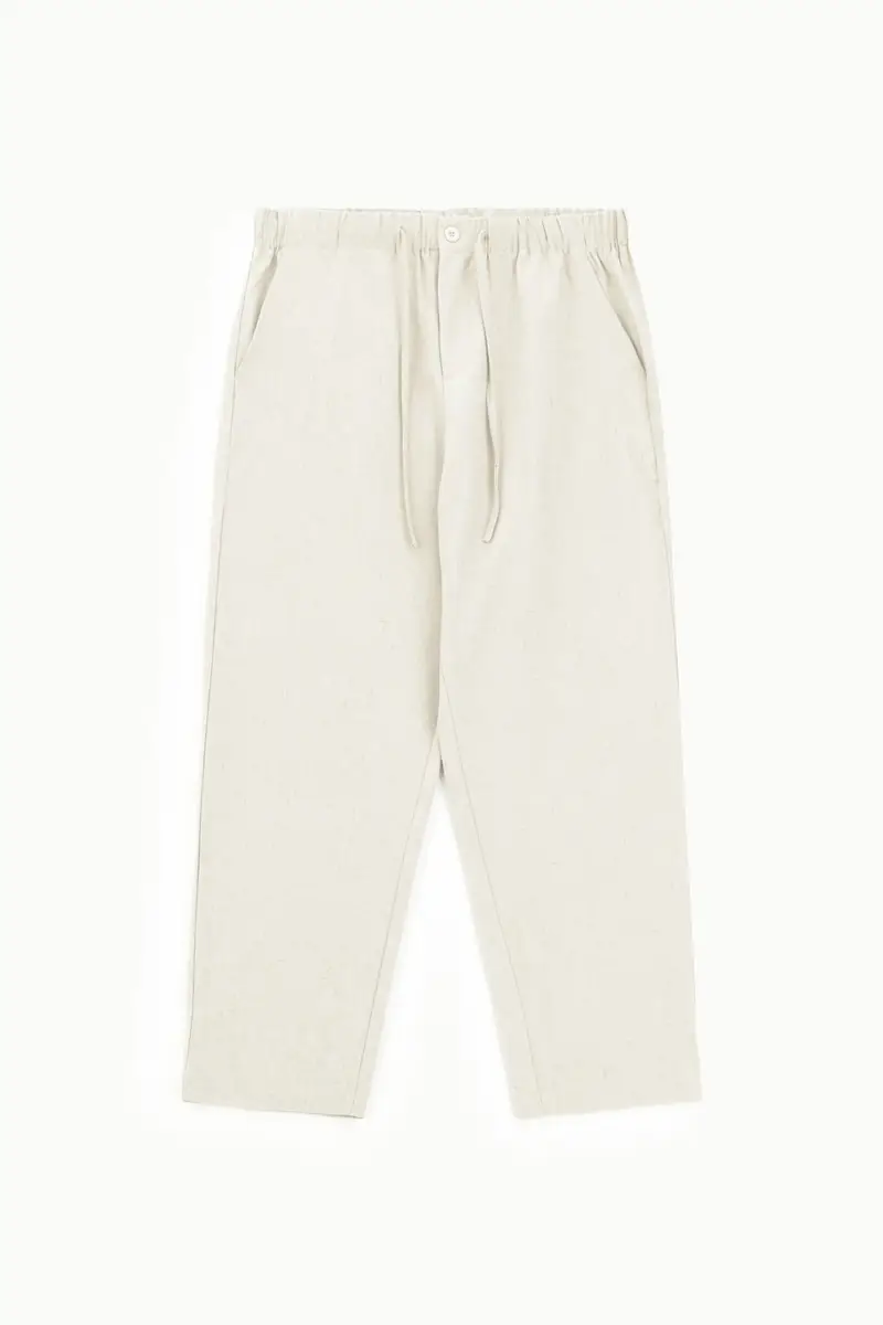 Trousers regular fit con vita elasticizzata regolabile Beige