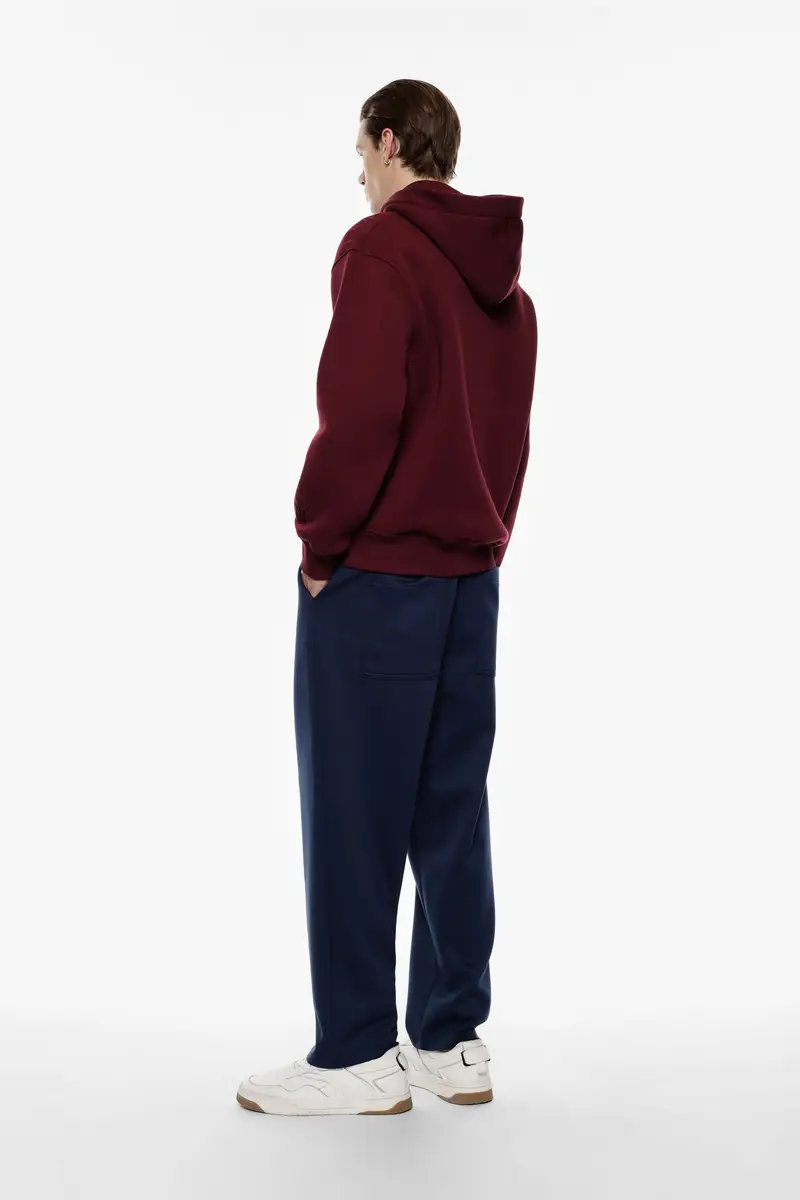 Trousers regular-fit con vita media e coulisse Blu miniatura 2