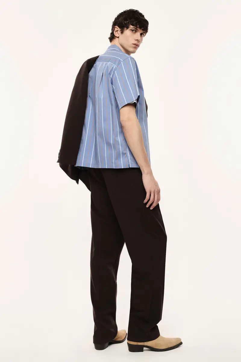 Trousers regular-fit pinces e chiusura con bottone Caffe miniatura 3