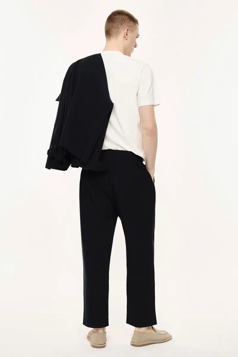 Trousers relaxed fit con cintura elasticizzata Blu miniatura 3