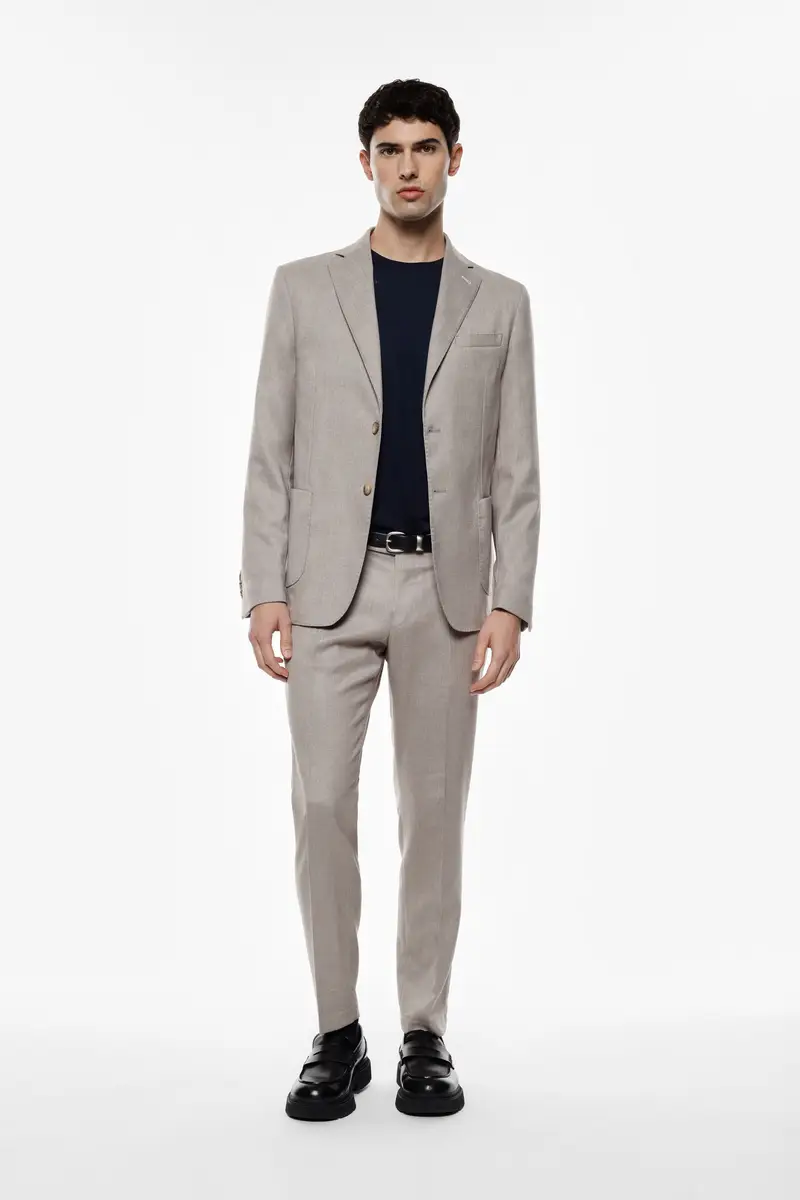 Trousers slim-fit con piega centrale e tasche Fango miniatura 2