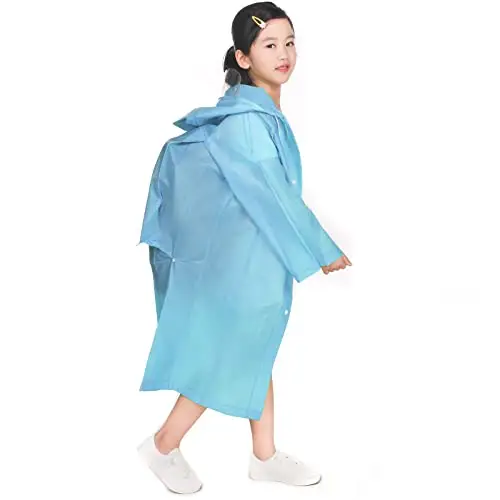 Impermeabile Cappotto da Pioggia Poncho per Bambini, Eva Giacche da Pioggia con Cappuccio per Ragazzi Ragazze, Mantella