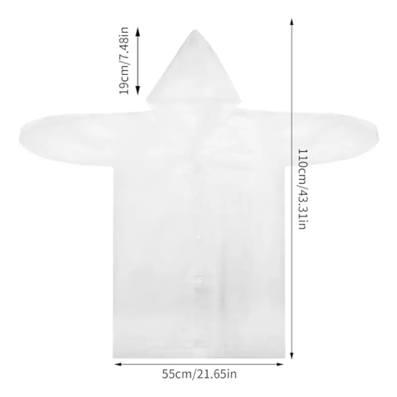 Impermeabile per Bambini, Poncho Pioggia Bambini Riutilizzabile Eva Giacca da Pioggia con Cappuccio Unisex, Cappotto da Pioggia Mantella Antipioggia per Campeggio Viaggio Attività all'aperto (Bianco) miniatura 2