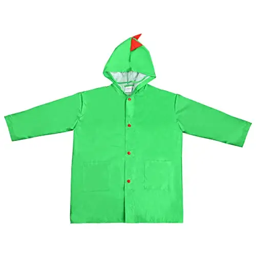 Impermeabile Pioggia Bambino, 5-8 Anni Mantello Antipioggia con Cappuccio per Bambini, Poncho Giacca Cappotto da