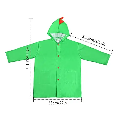 Impermeabile Pioggia Bambino, 5-8 Anni Mantello Antipioggia con Cappuccio per Bambini, Poncho Giacca Cappotto da miniatura 2