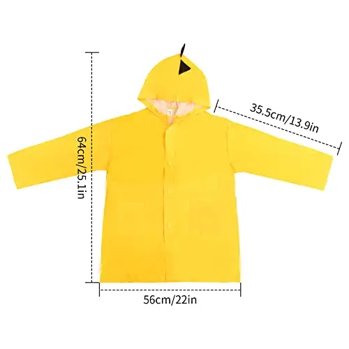 Impermeabile Pioggia Bambino, Mantello Antipioggia con Cappuccio, Poncho Giacca Cappotto per Ragazzi, Kids Raincoat per miniatura 2