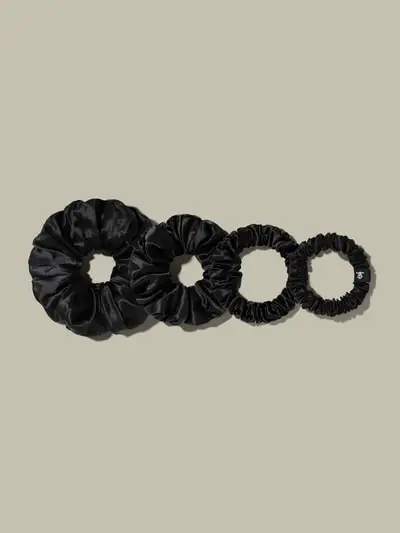 4 Pack Different Silk Hair Scrunchies Set containing different types, great for thick or thin hair EURNero