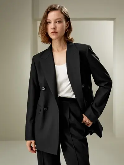 Blazer in lana e seta di bellezza moderna EURNero