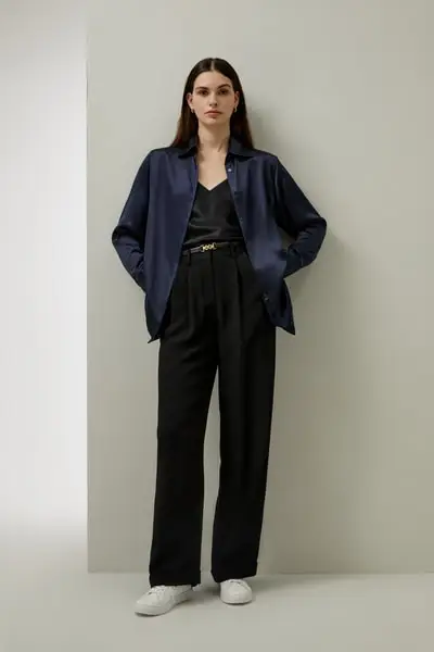 Camicia Loto di seta oversize EURBlu