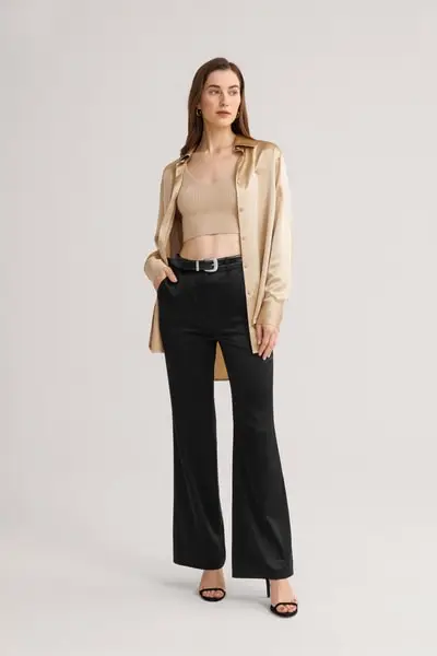 Camicia Loto di seta oversize EURCammello chiaro