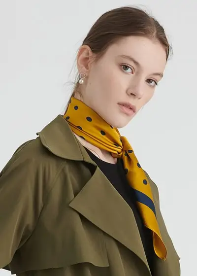 Foulard di Seta a pois pastorale EURPois Gialli