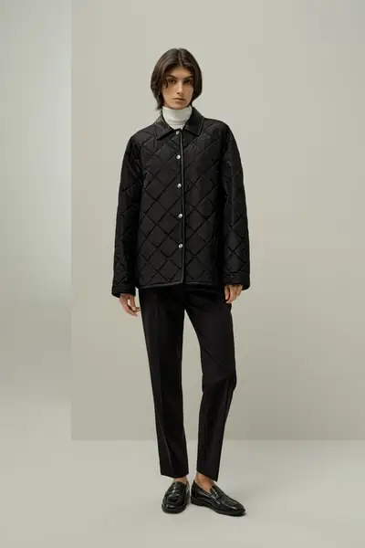 Giacca Trapuntata in Seta Idrorepellente - Lusso Outerwear Oversize | Lilysilk EURNero