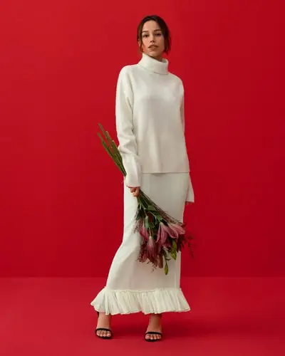 Gonna con volant Lutea EURBianco Naturale