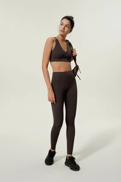 Leggings Vita Alta Silk Contour | Abbigliamento Sportivo Traspirante Supportivo EURChicco di Caffè
