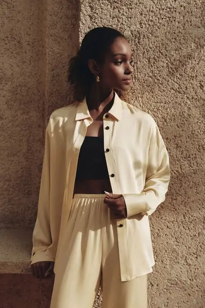 Lussuosa Camicia Oversize in Georgette di Seta Stretch per Donna EURBurro